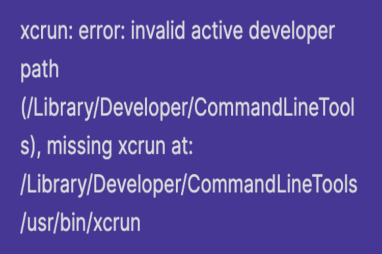Mac 에서 xcrun: error: invalid active developer path 에러 해결하기